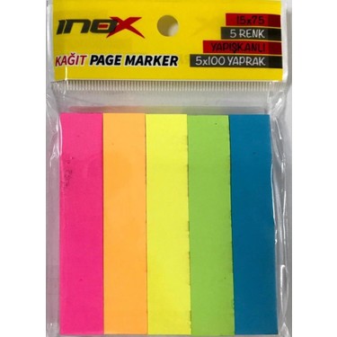 İNOX 15X75 YAPIŞKANLI KAĞIT PAGE MARKER 5 RENK 100