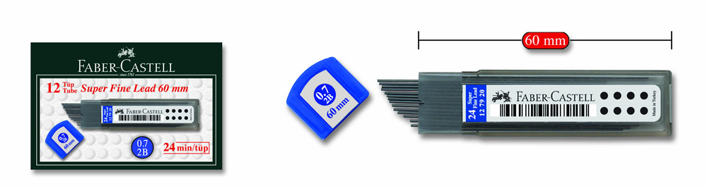 Faber Castell Super Fine Min 0.7mm 2B 60mm (24 min