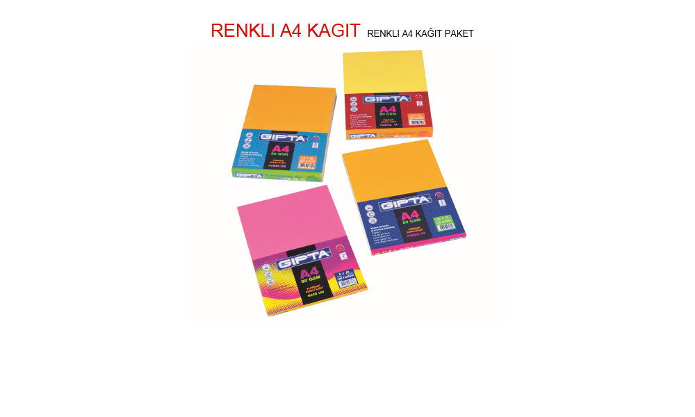 POWER-50 A4 RENKLİ KAĞIT 50 LİK PAKET (5X10 YP.)