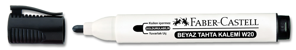 Faber Castell Beyaz Tahta Kalemi W20 Siyah, 10 lu 