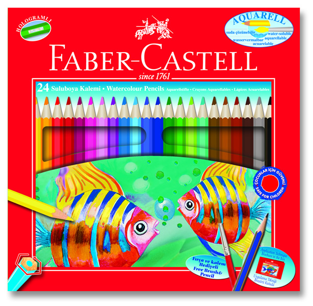 Faber Castell Karton Kutu Aquarel Boya Kalemi 24 R