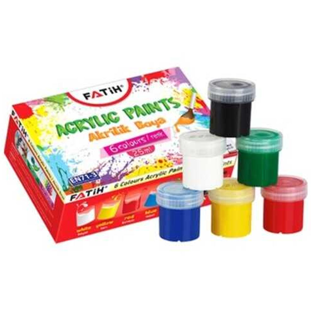 Fatih Akrilik Boya 25 ML 6' lı Takım Karışık
