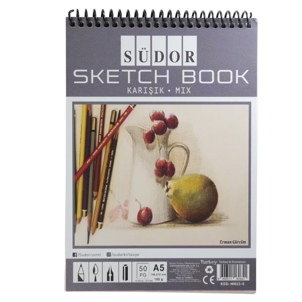 Südor Eskiz Defteri Kraft Mix A5 Telli 100 g 50 y