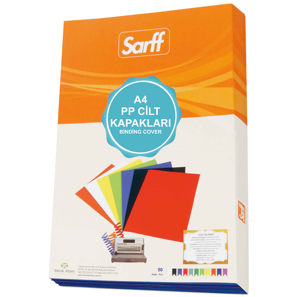 SARFF 450mic.A4 OPAK MAVİ PP KAPAK 50AD.